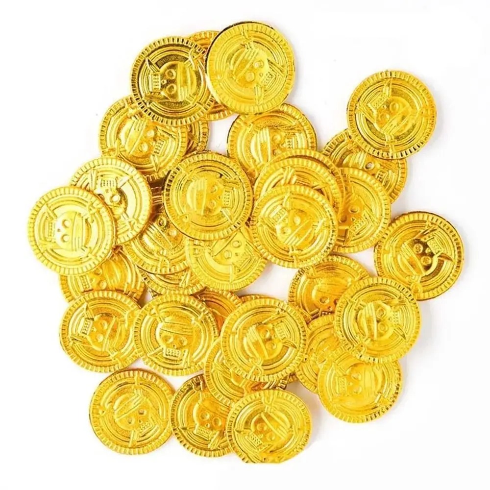 Arcade Game Coin - Plastic Pirate Gold Coins Gold Sliver
