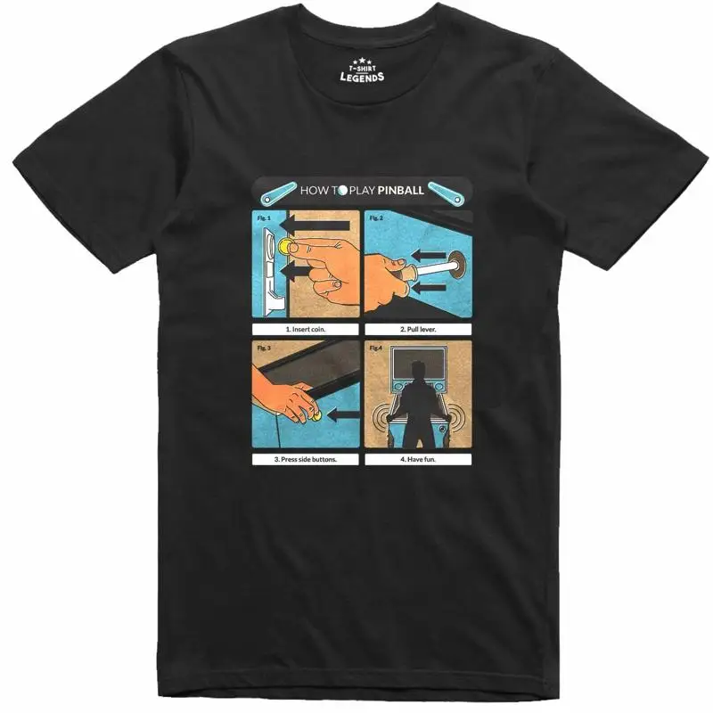 Pinball Machine - Mens T Shirt Retro Pinball Machine