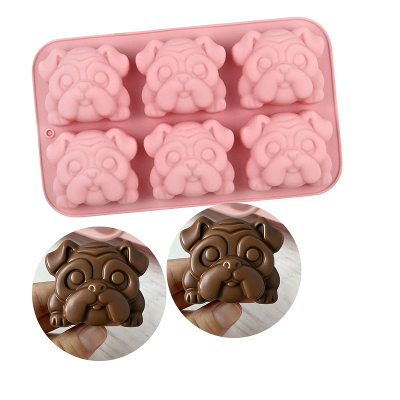 Hot Dog Vending Cart - Bulldog Chocolate Silicone Mold Cartoon Animal