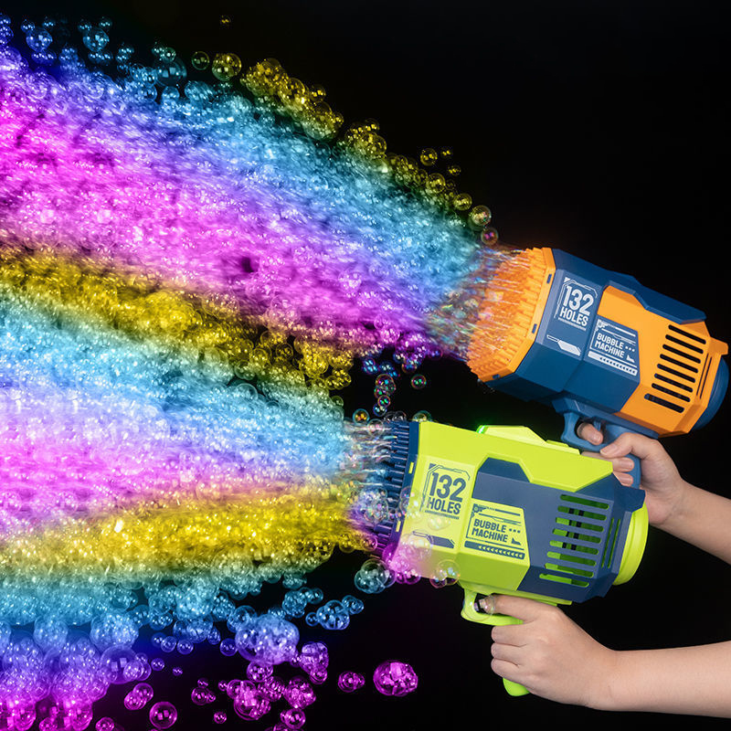 Bubble Gum Machine - 132Hole Rocket Luminous Bubble Gun Gatling