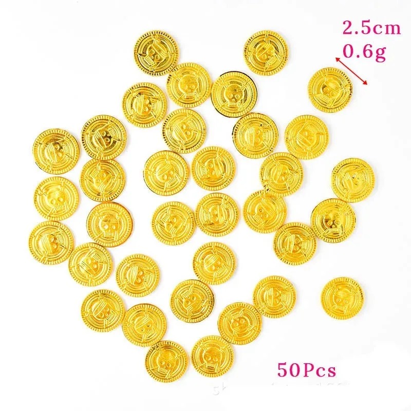 Arcade Game Coin - 50Pcs Pirate Gold Coins Plastic Fake