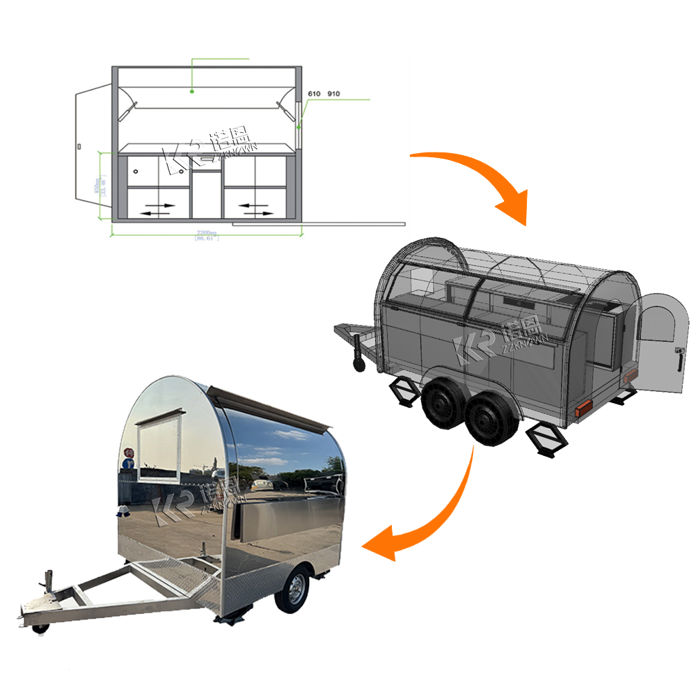 Concession Food Trailer Mobile - огляд і ціна Hot Dog Vending Cart