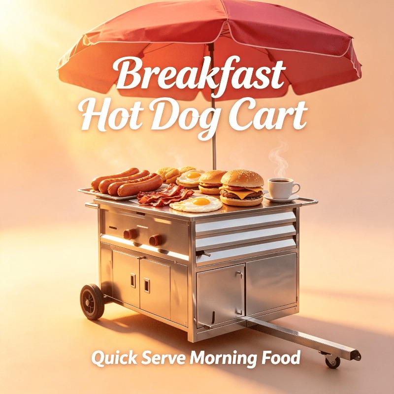 Compact Mobile Snack Food Cart - огляд і ціна Hot Dog Vending Cart
