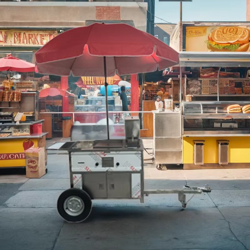 Compact Mobile Snack Food Cart - огляд і ціна Hot Dog Vending Cart