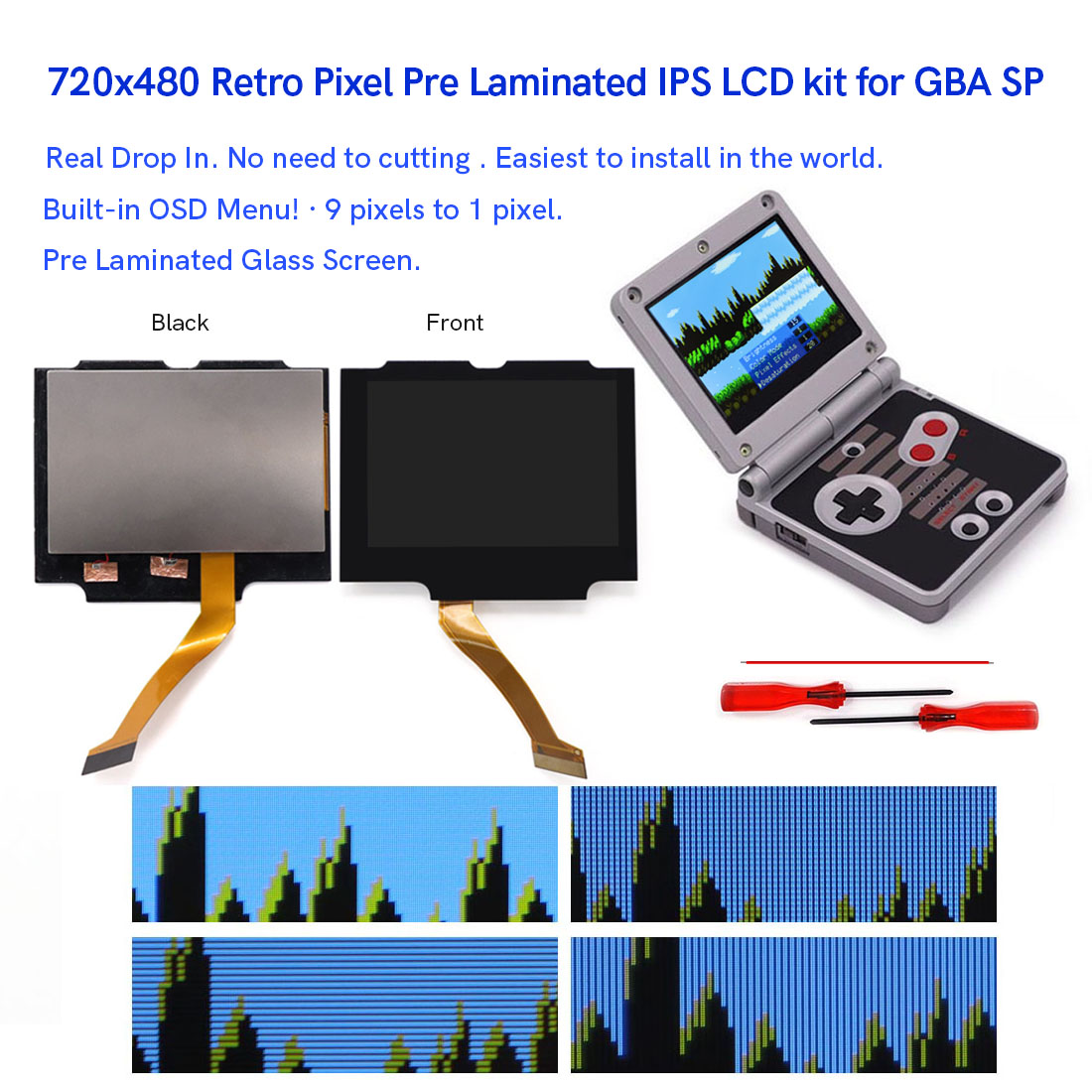 HD 3.0 inch For GBA SP V5  Lam - огляд і ціна Lcd Screen Arcade