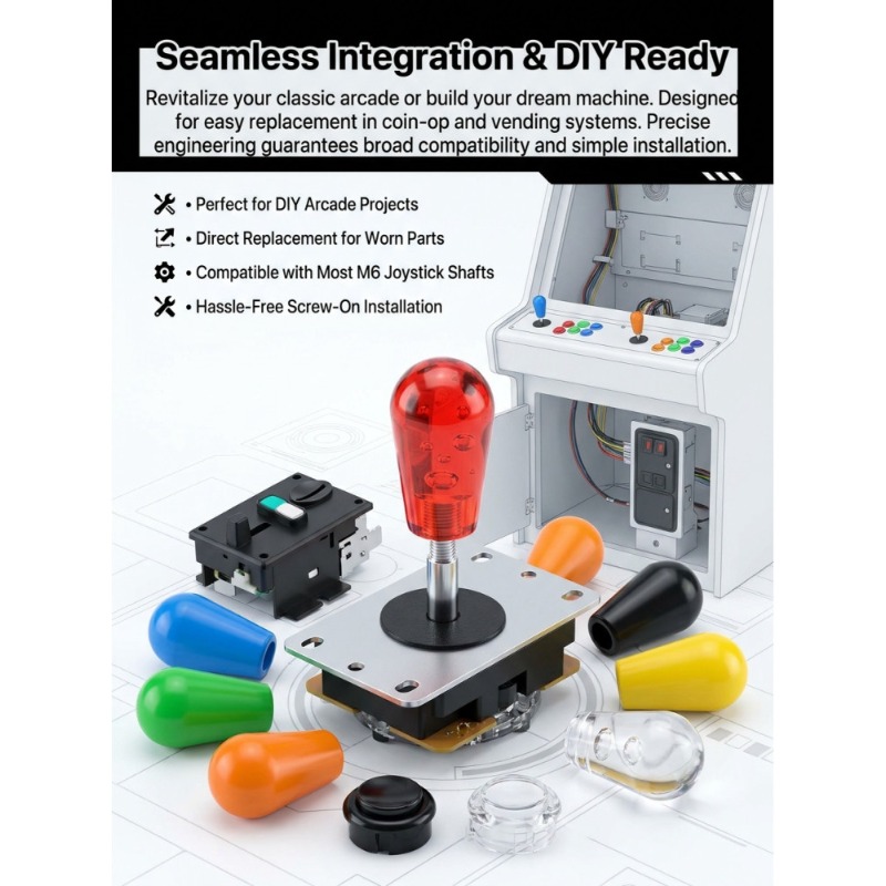 1 PCS M6 Joystick  American Ba - огляд і ціна Arcade Games And Vending