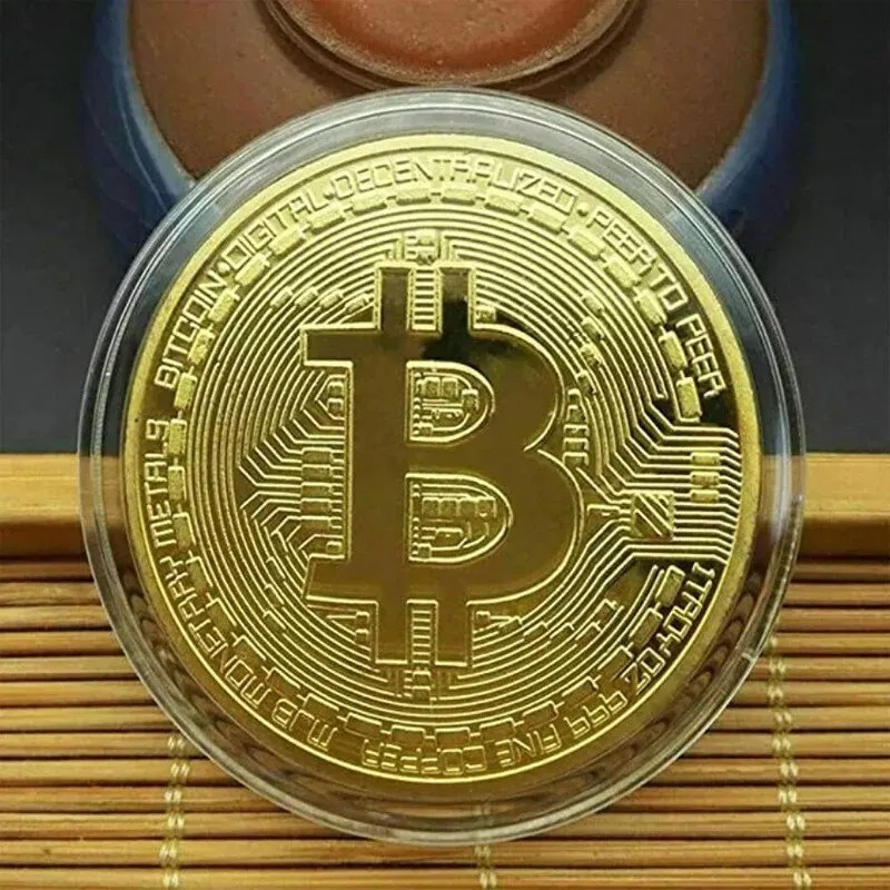 60-2PCS Gold Plated Bitcoin Co - огляд і ціна Arcade Game Coin