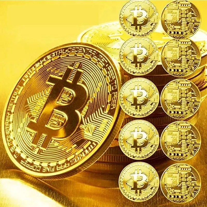 60-2PCS Gold Plated Bitcoin Co - огляд і ціна Arcade Game Coin