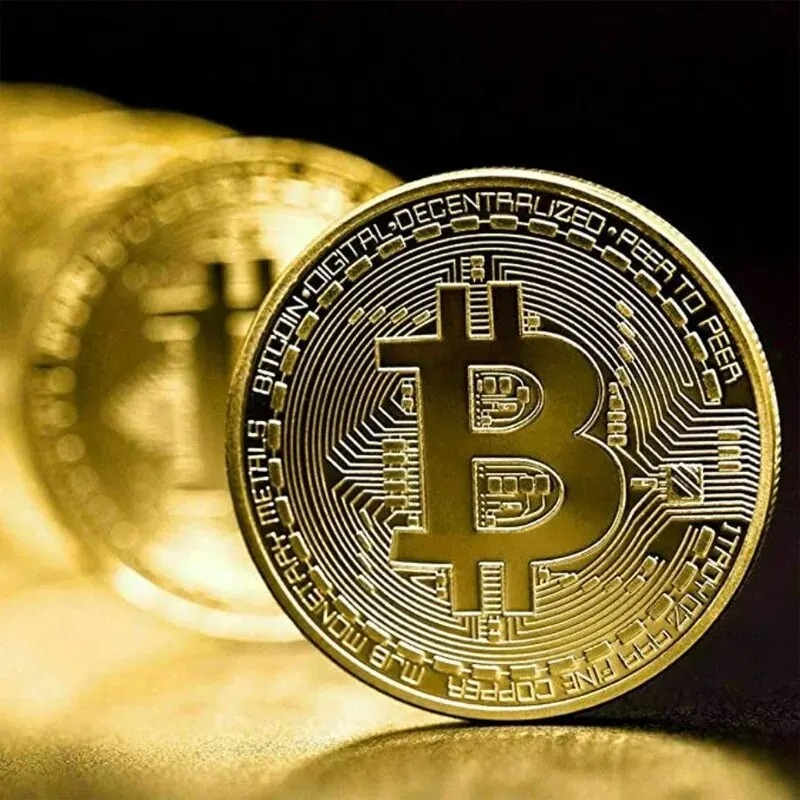 60-2PCS Gold Plated Bitcoin Co - огляд і ціна Arcade Game Coin