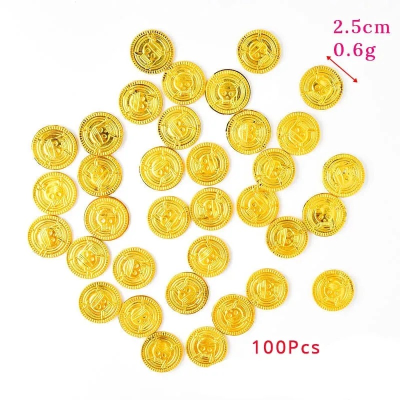 50Pcs Pirate Gold Coins Plasti - огляд і ціна Arcade Game Coin
