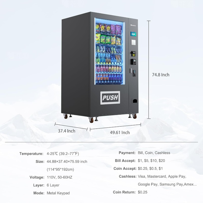 Customized Large 60 Slots Snac - огляд і ціна Bill Acceptor Vending